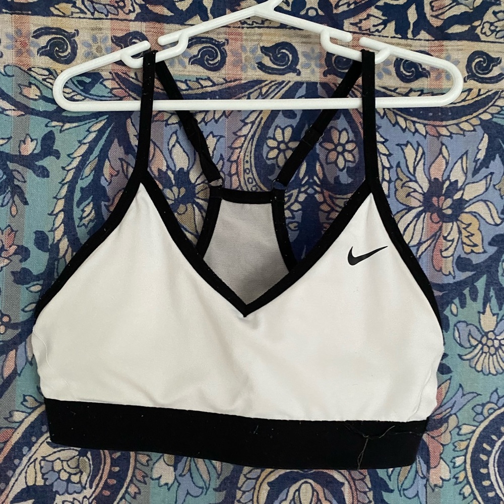 White and Black Nike Sports Bra Size Small